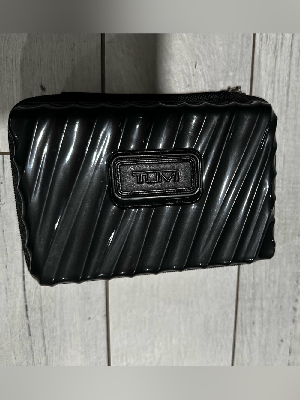 Tumi Black Ribbed Hard Shell Travel Case
